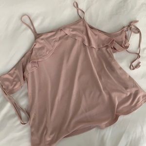 Pink ruffle blouse